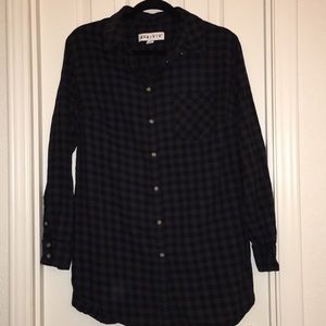 Long Lightweight flannel print blue/black